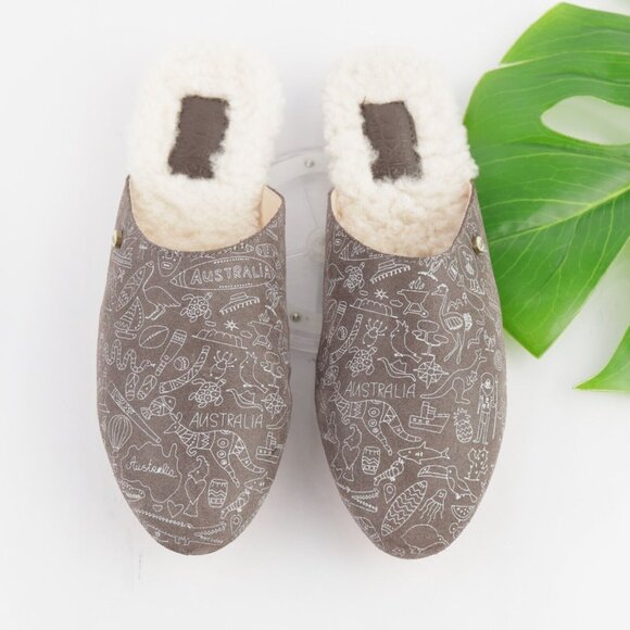 Australia Luxe Collective Womens Marcos Mule Size 8 Gray Suede Sherpa Slippers - Picture 15 of 16